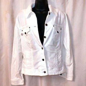 Velvety Feel Creamy White Corduroy Jacket sz L